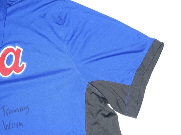 Indigo Diaz Team Issued & Signed Official Atlanta Braves Nike Performance Franchise Polo Shirt