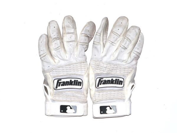 Landon Stephens 2022 Rome Braves Game Worn & Signed White & Gray Franklin Batting Gloves