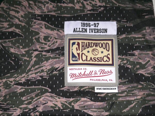 Allen Iverson Signed Official Camo Philadelphia 76ers 1996-97 Mitchell & Ness HWC Swingman Jersey JSA