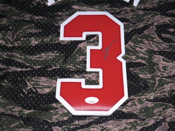 Allen Iverson Signed Official Camo Philadelphia 76ers 1996-97 Mitchell & Ness HWC Swingman Jersey JSA