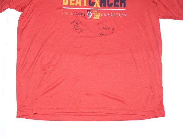 Indigo Diaz Training Worn & Signed Mississippi Braves One Mission Beat Cancer Champro 2XL Shirt