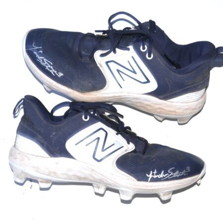 Landon Stephens 2023 Mississippi Braves Game Worn & Signed Blue & White New Balance Baseball Cleats