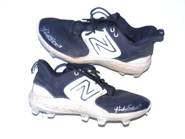 Landon Stephens 2023 Mississippi Braves Game Worn & Signed Blue & White New Balance Baseball Cleats