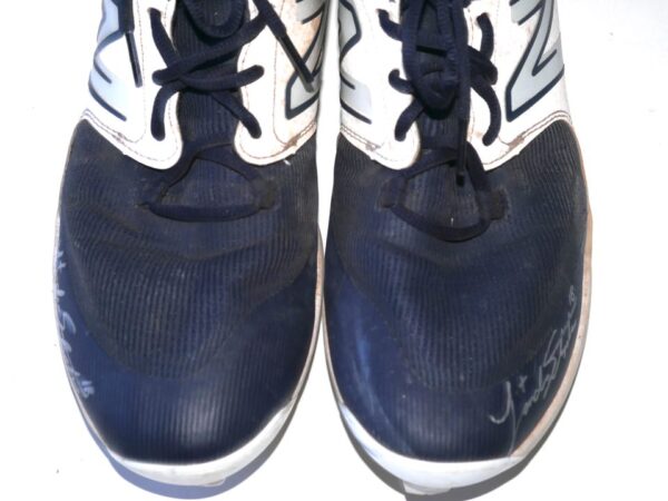 Landon Stephens 2023 Mississippi Braves Game Worn & Signed Blue & White New Balance Baseball Cleats