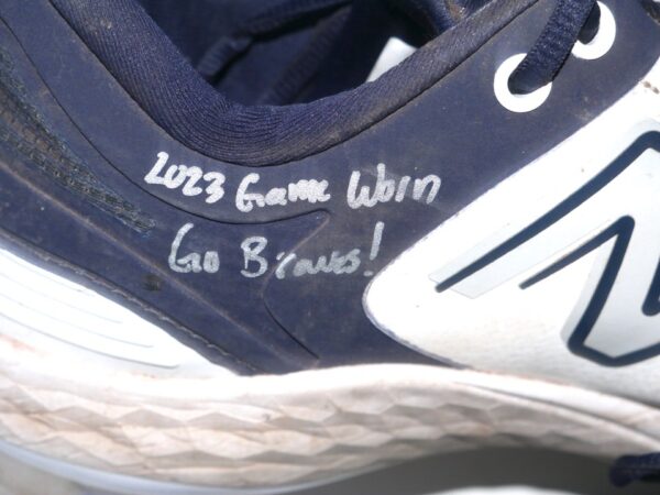 Landon Stephens 2023 Mississippi Braves Game Worn & Signed Blue & White New Balance Baseball Cleats