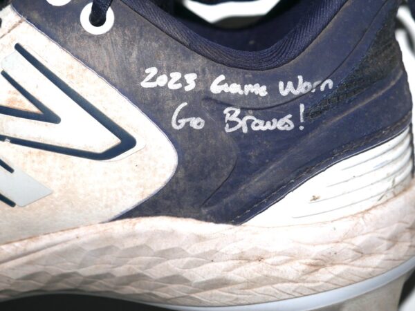 Landon Stephens 2023 Mississippi Braves Game Worn & Signed Blue & White New Balance Baseball Cleats