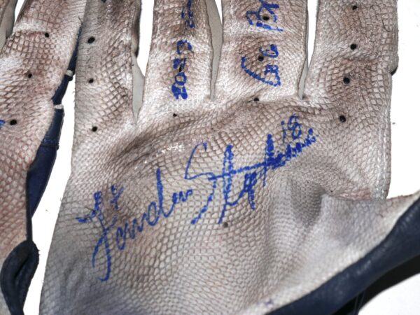 Landon Stephens 2023 Mississippi Braves Game Worn & Signed Franklin Batting Gloves