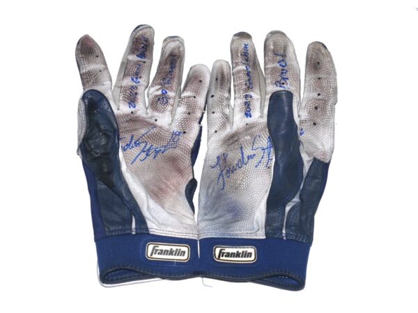 Landon Stephens 2023 Mississippi Braves Game Worn & Signed Franklin Batting Gloves