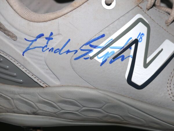 Landon Stephens 2023 Mississippi Braves Game Worn & Signed Grey & White New Balance Baseball Cleats