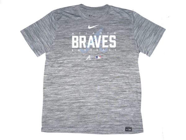 Landon Stephens Team Issued & Signed Official Atlanta Braves Baseball Nike Shirt - Worn for Batting Practice!