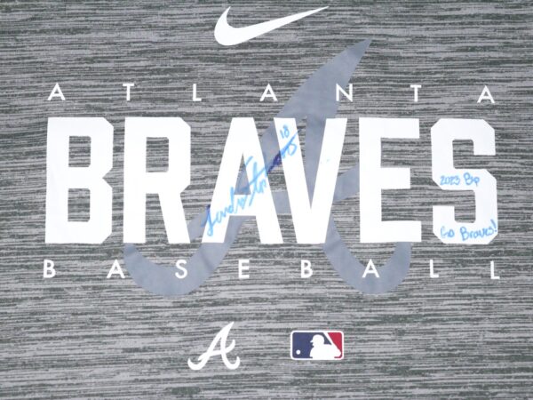 Landon Stephens Team Issued & Signed Official Atlanta Braves Baseball Nike Shirt - Worn for Batting Practice!1