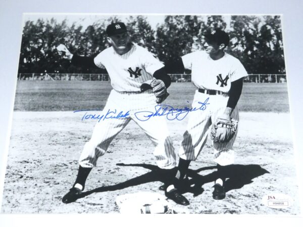 Phil Rizzuto and Tony Kubek New York Yankees Autographed Framed 8 x 10 Photo