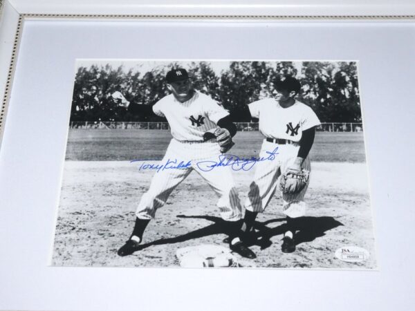 Phil Rizzuto and Tony Kubek New York Yankees Autographed Framed 8 x 10 Photo