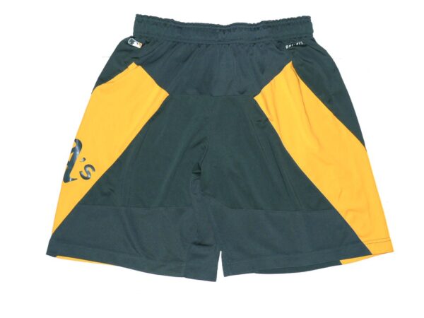 Billy Burns Practice Worn & Signed Official Oakland Athletics Nike Dri-Fit Shorts