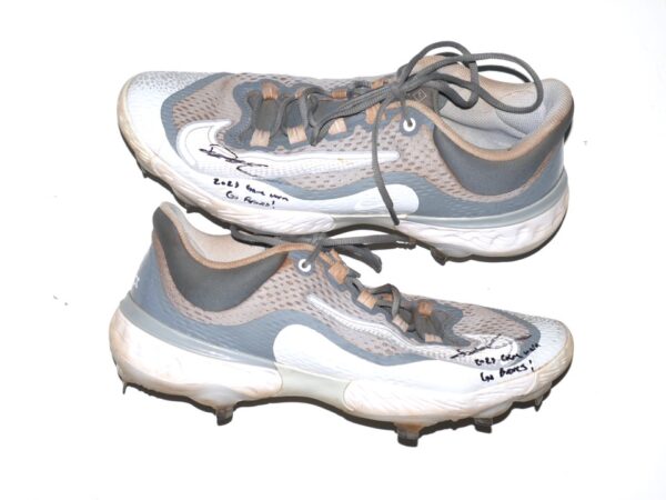 Drew Lugbauer 2023 Gwinnett Stripers Game Worn & Signed Nike Baseball Cleats