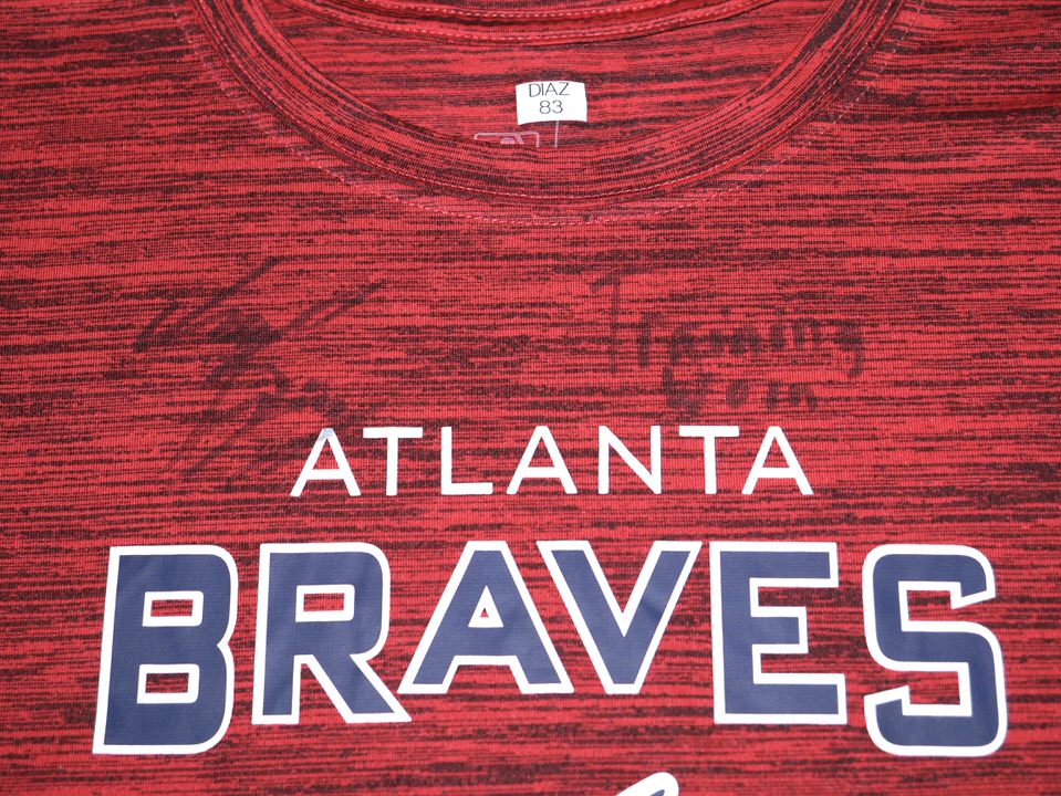 Indigo Diaz Player Issued & Signed Official Gray Atlanta Braves Baseball  'DIAZ 83 Nike Dri-Fit XXL Shirt