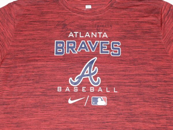 Indigo Diaz Player Issued & Signed Official Red Atlanta Braves Baseball 'DIAZ 83 Nike Dri-Fit XXL Shirt