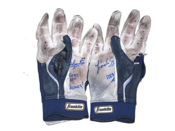 Landon Stephens 2023 Mississippi Braves Game Worn & Signed Franklin Batting Gloves