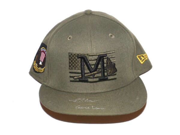 Luke Waddell 2023 Game Worn & Signed Official Mississippi Braves Armed Forces New Era 59FIFTY Fitted Hat