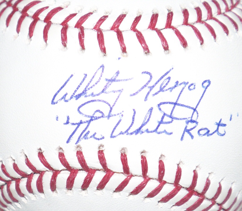 Whitey Herzog St Louis Cardinals Signed and Inscribed The White Rat OML  Baseball