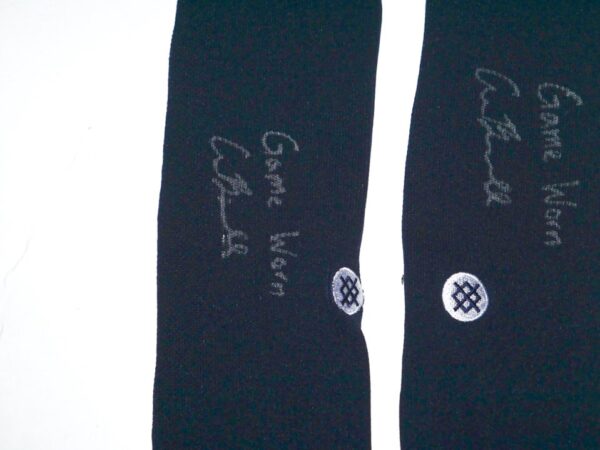 Cade Bunnell 2023 Mississippi Braves Game Worn & Signed Official Blue & Gray Stance MLB Socks