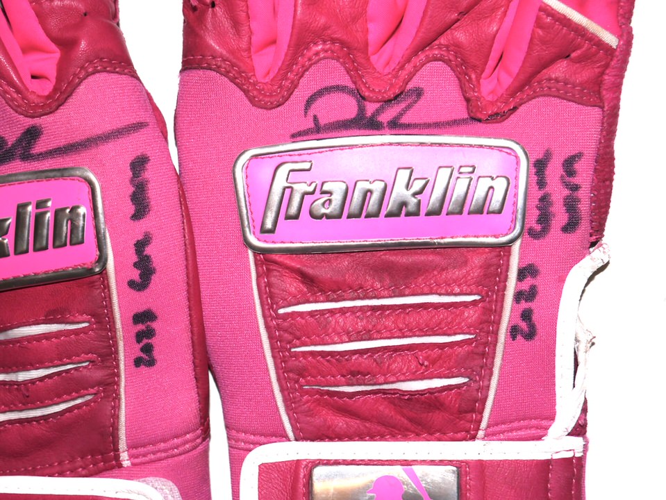 Drew Lugbauer 2023 Mississippi Braves Game Worn & Signed Pink Mothers Day  Franklin Batting Gloves - Big Dawg Possessions