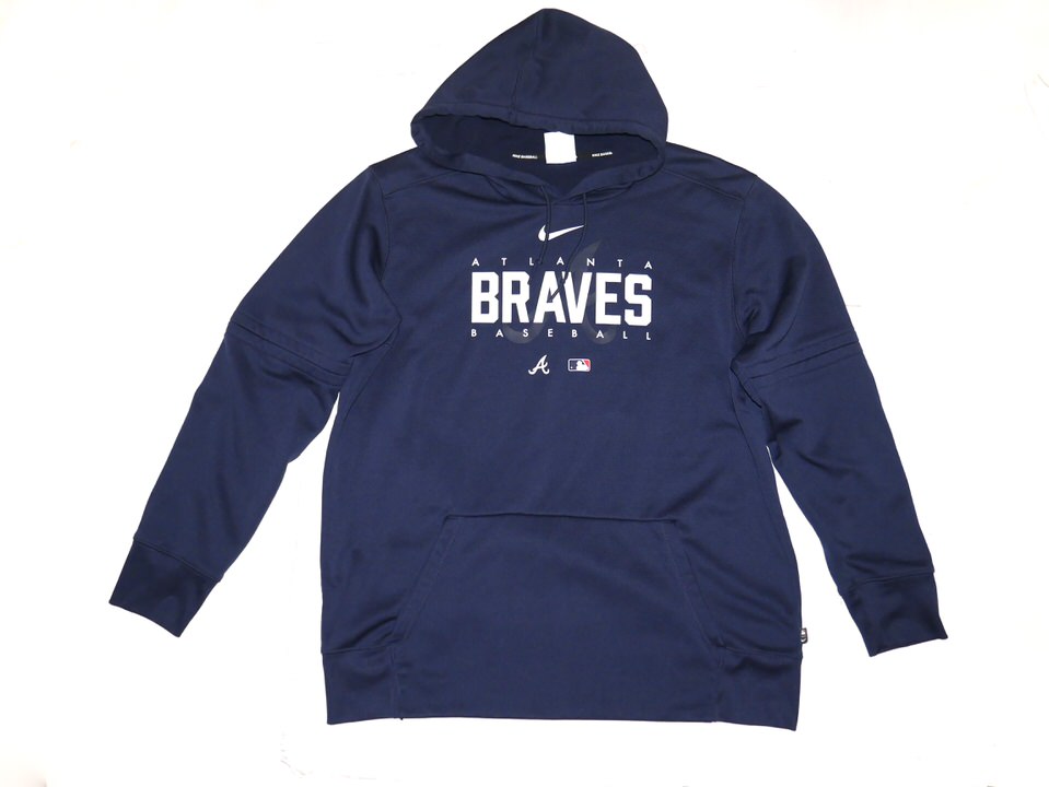 Drew Lugbauer 2023 Team Issued Official Atlanta Braves Baseball Nike  Therma-Fit XL Pullover Hooded Sweatshirt - Big Dawg Possessions