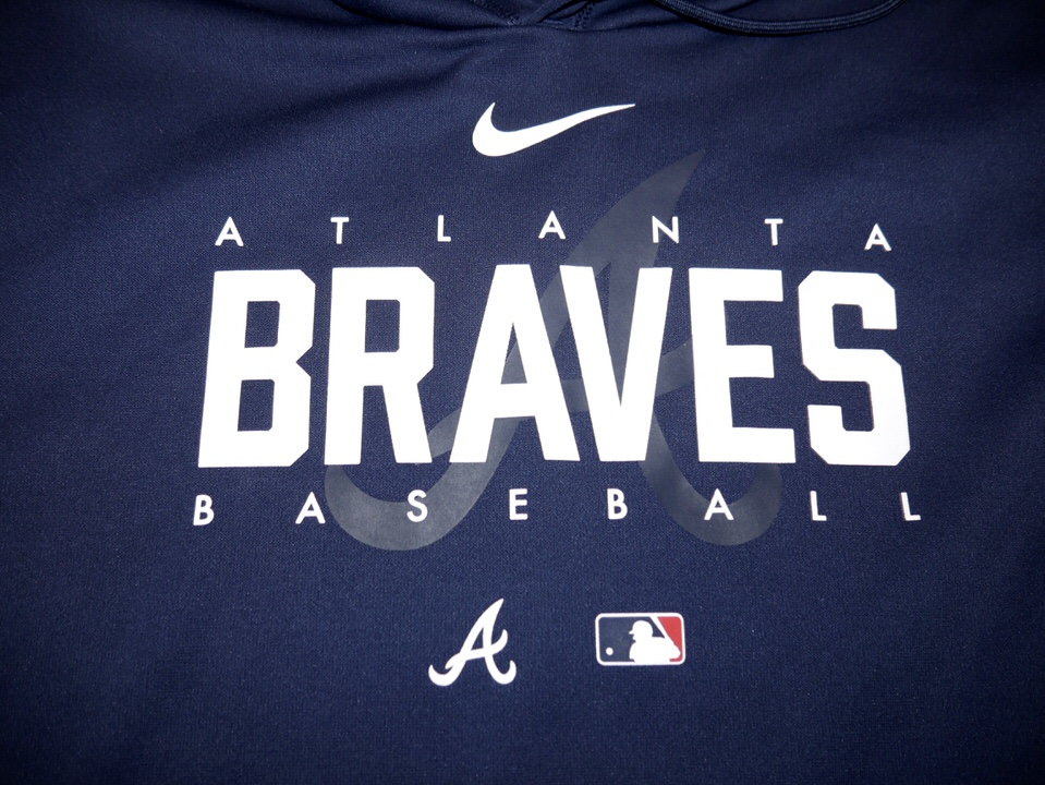 Drew Lugbauer 2023 Team Issued Official Atlanta Braves Baseball Nike  Therma-Fit XL Pullover Hooded Sweatshirt