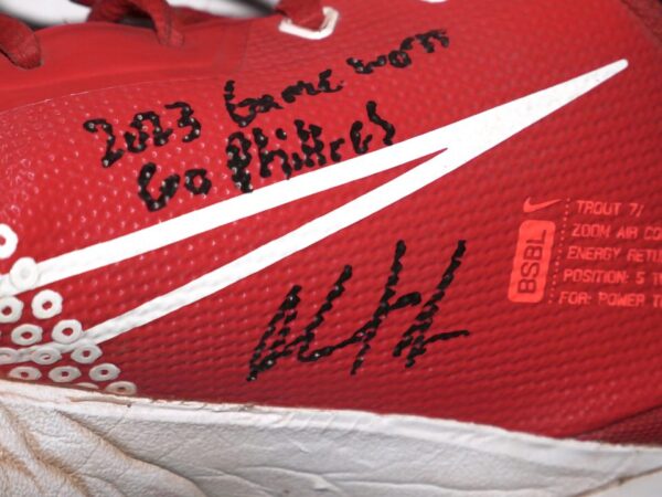 Herbert Iser 2023 Reading Fightin Phils Game Worn & Signed Nike Force Zoom Trout Baseball Cleats