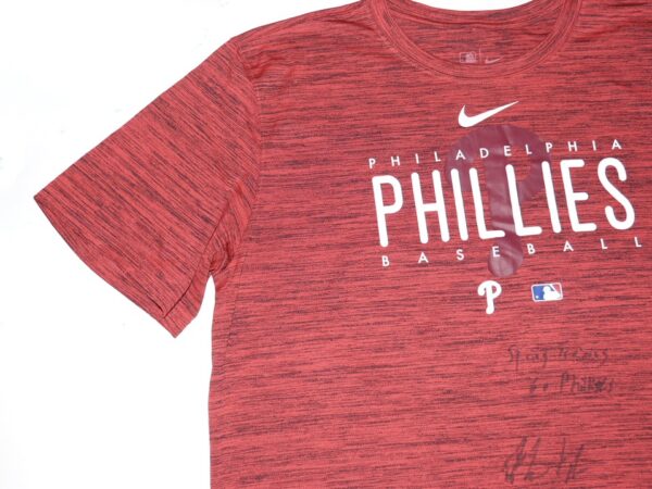 Herbert Iser 2023 Spring Training Worn & Signed Official Philadelphia Phillies Baseball !SER Nike XL Shirt