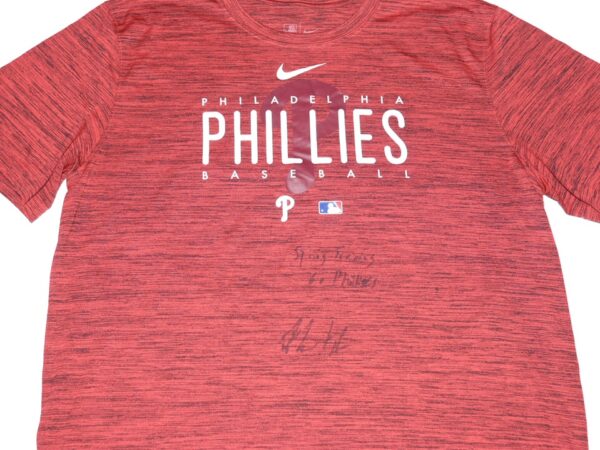 Herbert Iser 2023 Spring Training Worn & Signed Official Philadelphia Phillies Baseball !SER Nike XL Shirt