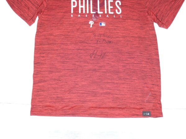 Herbert Iser 2023 Spring Training Worn & Signed Official Philadelphia Phillies Baseball !SER Nike XL Shirt