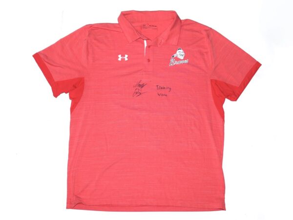 Indigo Diaz Team Issued & Signed Official Atlanta Braves Under Armour 2XL Polo Shirt