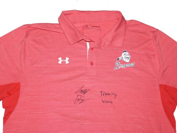 Indigo Diaz Team Issued & Signed Official Atlanta Braves Under Armour 2XL Polo Shirt