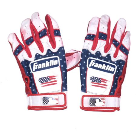 Landon Stephens 2023 Game Worn & Signed Mississippi Braves July 4th Franklin Batting Gloves6