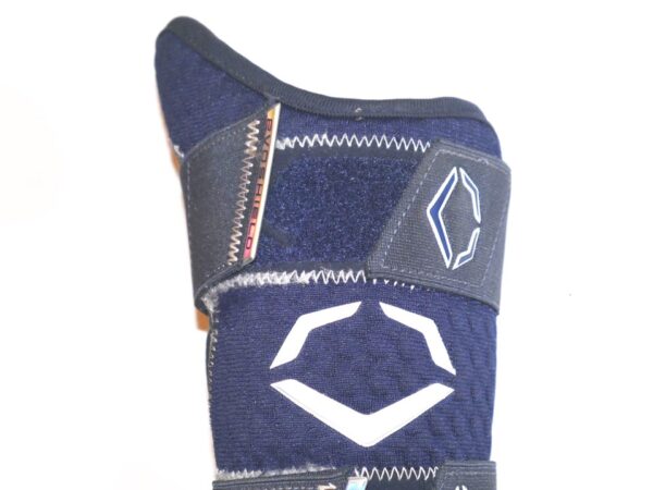 Landon Stephens 2023 Mississippi Braves Game Used & Signed Blue EvoShield Leg Guard