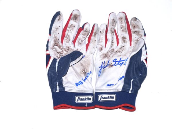 Landon Stephens 2023 Mississippi Braves Game Worn & Signed Franklin Powerstrap Batting Gloves3