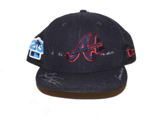 Landon Stephens Game Worn & Signed Official Atlanta Braves 2023 Spring Training New Era 59FIFTY Fitted Hat