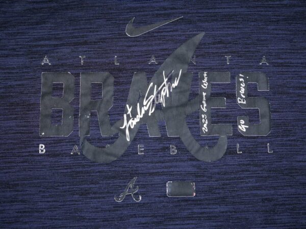 Landon Stephens Game Worn & Signed Official Atlanta Braves Baseball Nike Dri-Fit XL Shirt