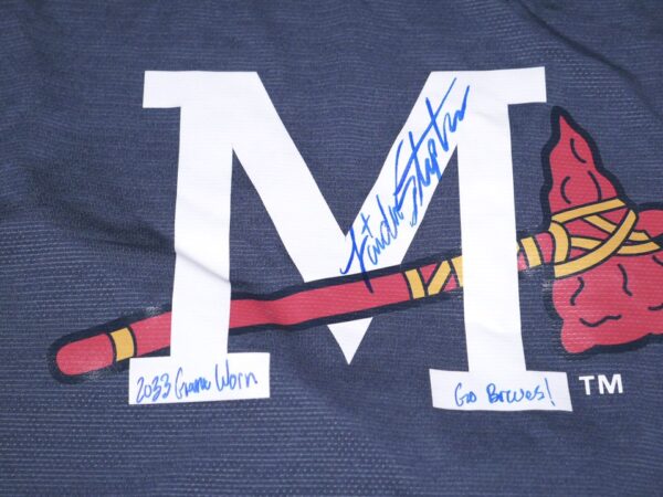 Landon Stephens Game Worn & Signed Official Mississippi Braves #18 Evoshield 2XL Shirt