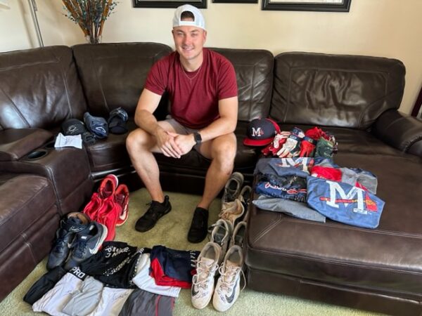 Landon Stephens with Game Worn & Signed Official Atlanta Braves 2023 Spring Training New Era 59FIFTY Fitted Hat