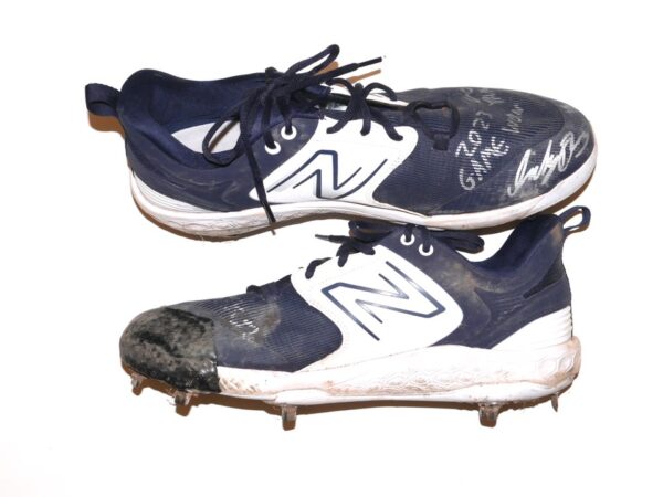 Indigo Diaz 2023 Somerset Patriots Game Worn & Signed New Balance Baseball Cleats