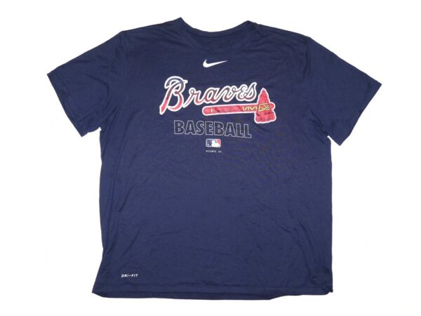 Landon Stephens 2023 Game Worn & Signed Official Atlanta Braves Baseball Nike Dri-Fit Shirt