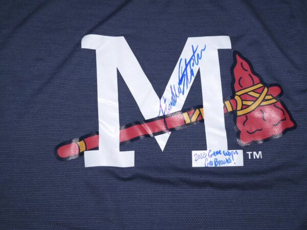 Landon Stephens 2023 Game Worn & Signed Official Mississippi Braves Long Sleeve Evoshield XL Shirt