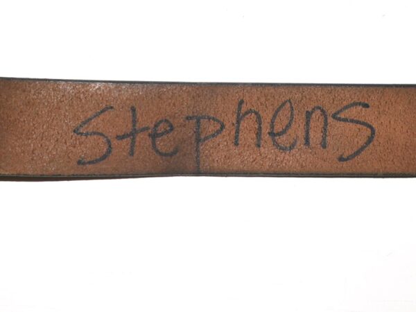 Landon Stephens 2023 Mississippi Braves Game Used & Signed Leather Baseball Belt