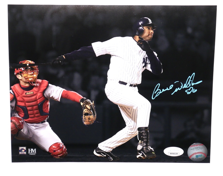 Bernie Williams New York Yankees Signed ALCS Blue Ink 8 x 10 Photo JSA