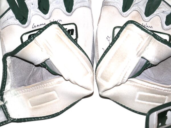 Cade Bunnell 2023 Mississippi Braves Game Worn & Signed White & Green Franklin Batting Gloves