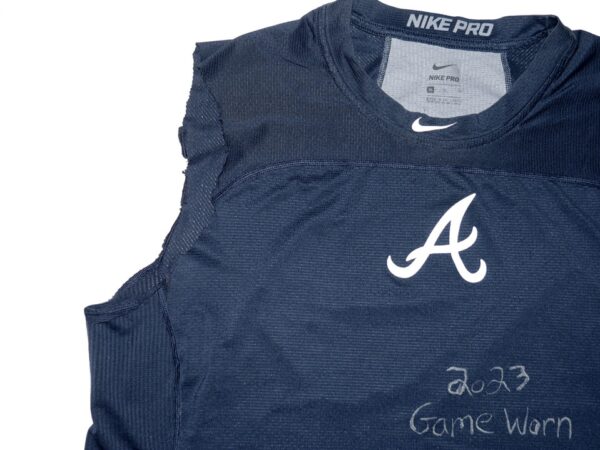 David McCabe 2023 Game Worn & Signed Official Atlanta Braves Nike Pro XL Shirt