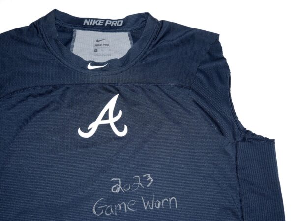 David McCabe 2023 Game Worn & Signed Official Atlanta Braves Nike Pro XL Shirt