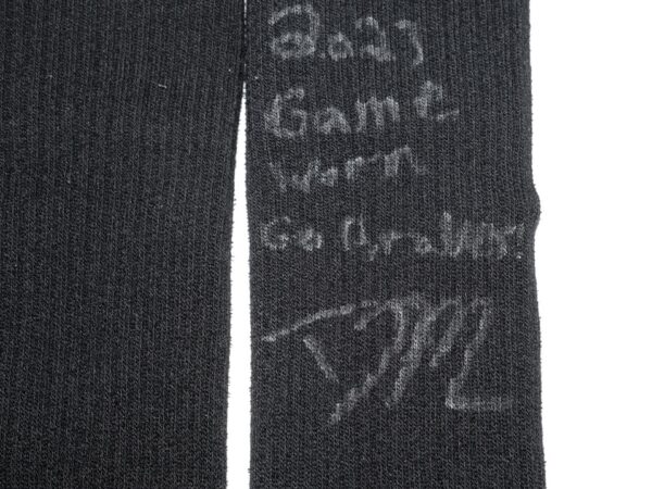 David McCabe 2023 Rome Braves Game Worn & Signed Black & Gray EvoShield Socks